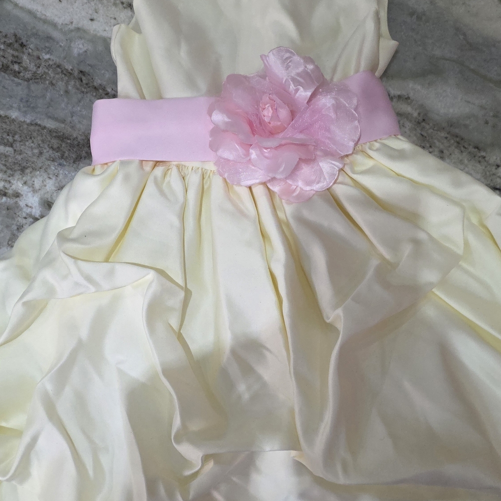 Charming Cream and Pink Kids Dress